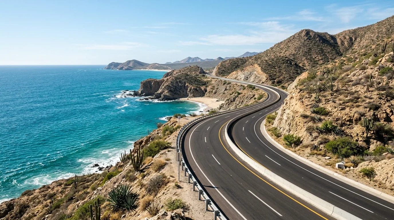 Baja Ocean Highway Travel Route Scenic coastal highway route connecting San Jose del Cabo and Cabo San Lucas.